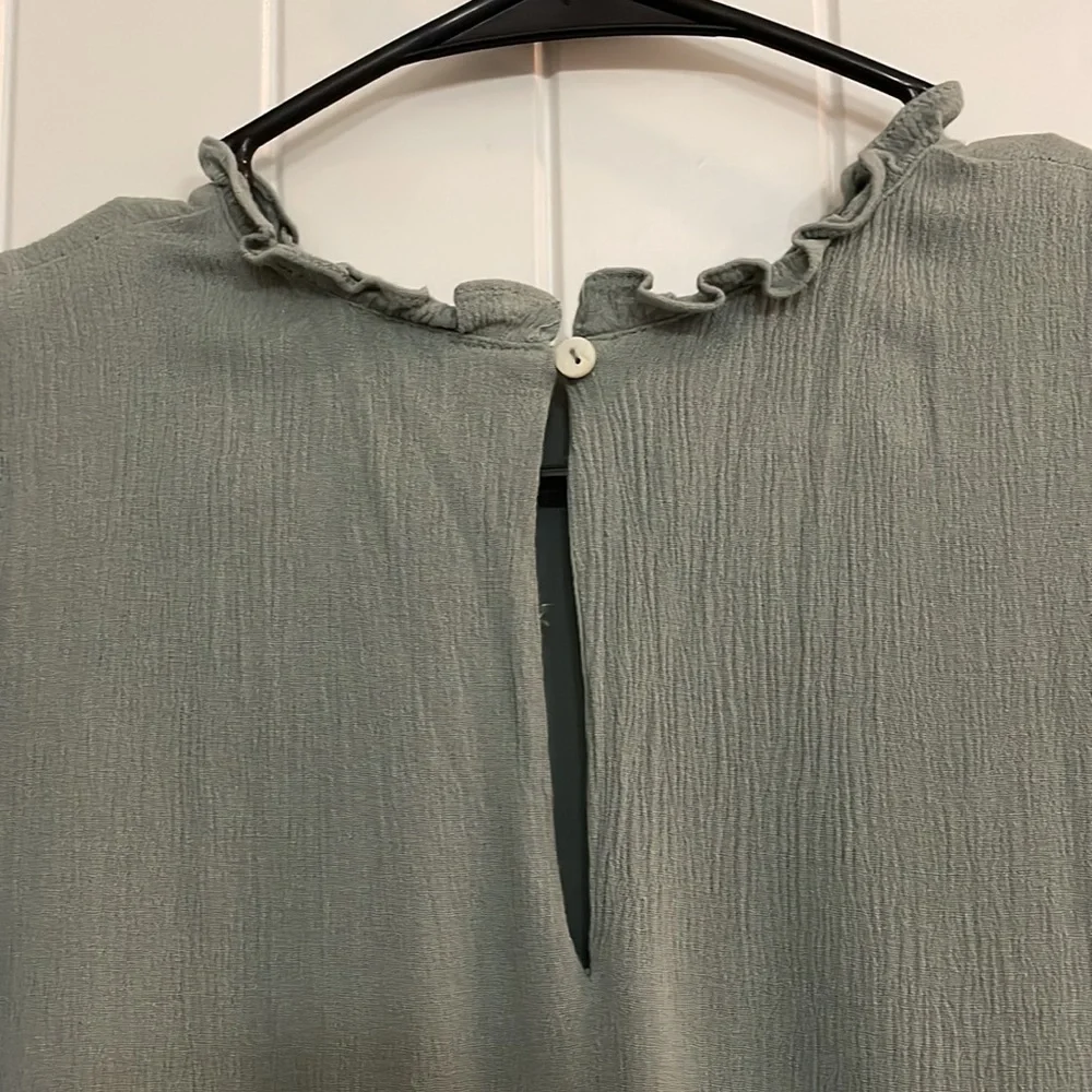 The Impeccable Pig Green Ruffled Mini Sundress - Picture 4 of 6